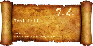 Tani Lili névjegykártya